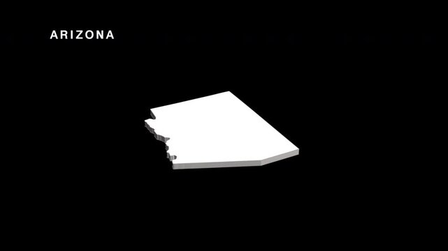 Arizona state usa map rotating in 3d animation