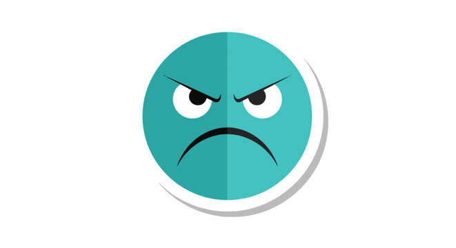 Angry face emoticon expression emoji.