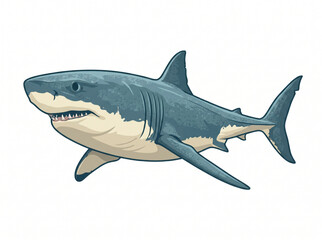 Fototapeta premium Great white shark vector illustration in vintage comic style