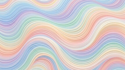 Colorful pastel wave pattern with soft curved lines