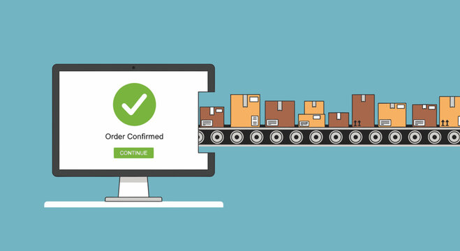 Order Confirmed Online Shopping Success Notification on Screen
