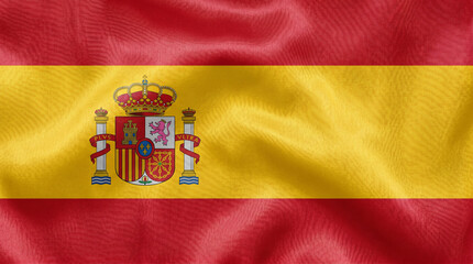 Fototapeta premium Silk texture background of the Spanish national flag