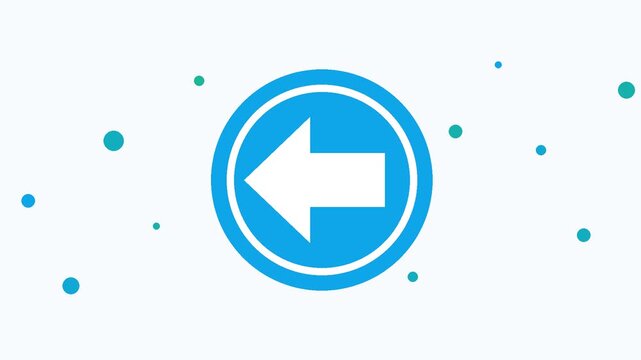 Animated mandatory traffic command sign with turn left symbol in clean 4K loop