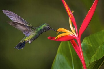 Obraz premium Hummingbird Flower Macro