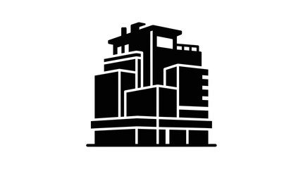 Fototapeta premium Modern Apartment Building Silhouette for Real Estate Design