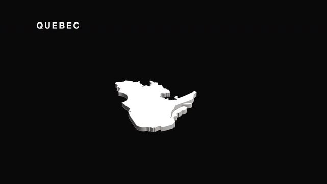 Quebec canada province map rotating in 3d animation