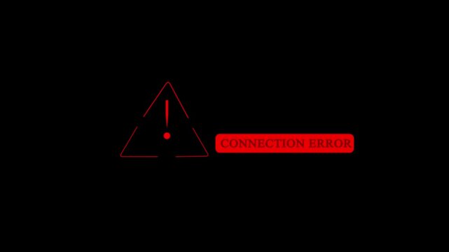 Red Connection Error Notification Bar with Warning Triangle Icon on White Background. Network Failure User Interface Element, System Alert Message, Technical Support, and App UX