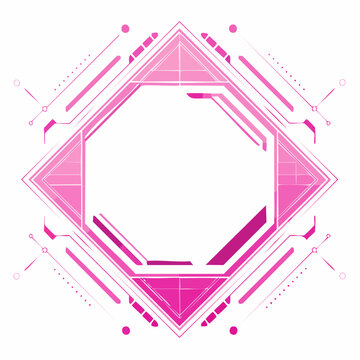 Futuristic Geometric Frame with Pink and Purple Accents