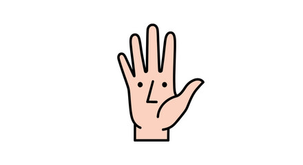 Obraz premium Hand with Face Cartoon Character.