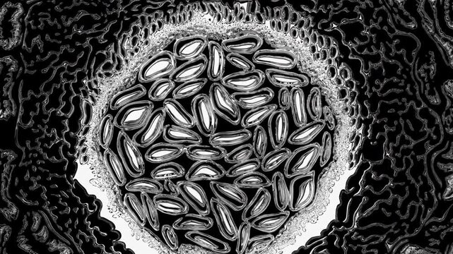 Abstract microscopic cell division organism animation
