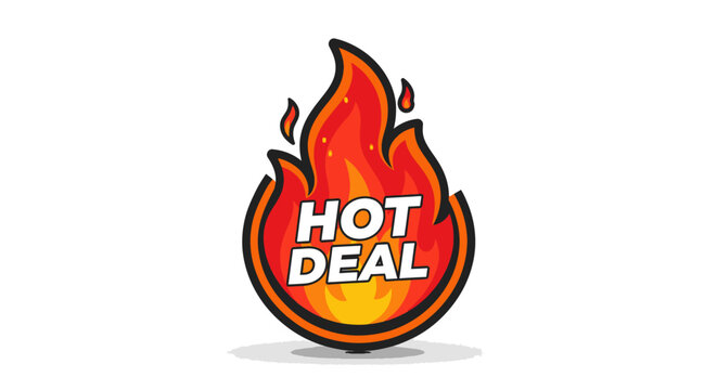 Vibrant fire graphic symbolizing a hot deal with bright orange and yellow flames