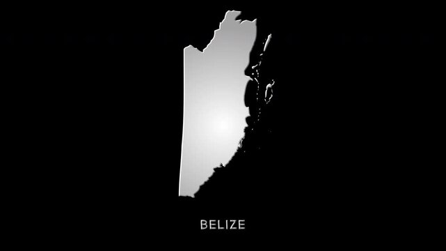 Belize country map revealing from digital pixels