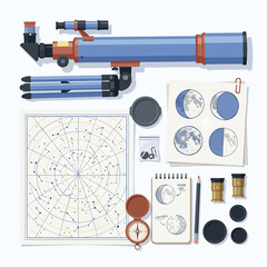 Astronomy Kit with Telescope and Accessories. © Dasim