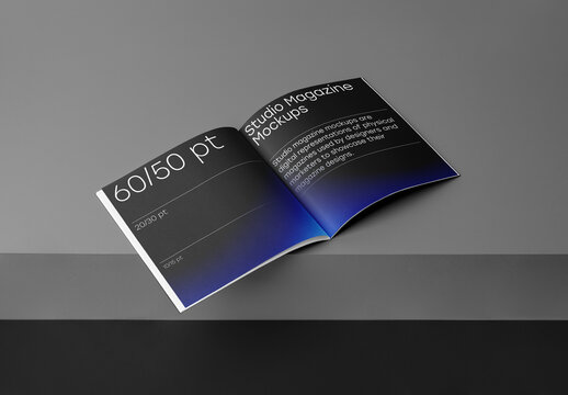 Square Open Small Magazine Mockup