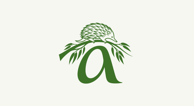 Green Leafy Logo with Pineapple and Leaves Design.