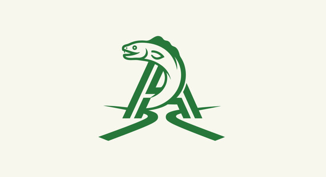 Green Lizard Logo Design with Letter A Integration.