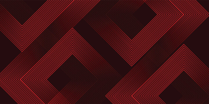 Abstract red neon arrow light glow background. Futuristic cyber laser line motion banner for casino. Dynamic techno perspective beam 3d graphic design. Cool party power and energy boost led tunnel