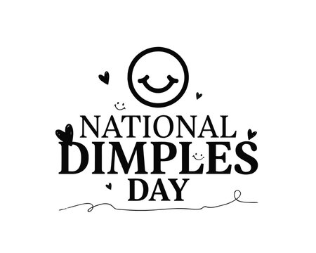 National Dimples Day Vector Illustration, Joyful Smile and Cute Face Expression Concept