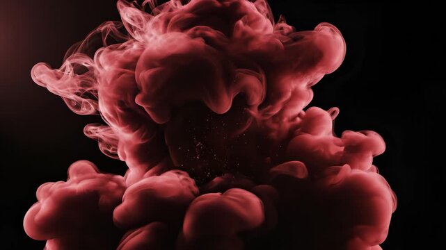 Red ink cloud in liquid