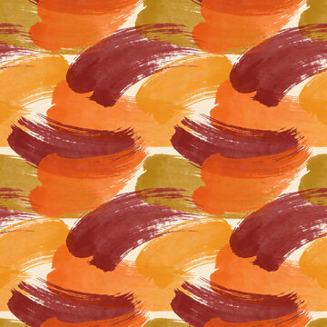 Seamless abstract autumn texture, organic brush strokes.
