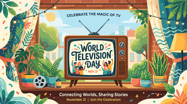 World Television Day Celebration Concept.