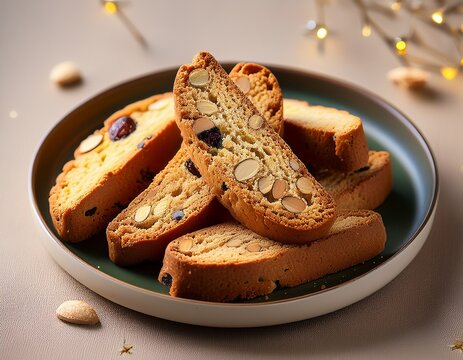 slices of biscotti on a plate
