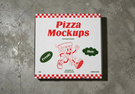 Lying Pizza Box Mockup