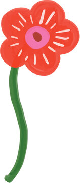 Hand Painted Floral Bloom Element Illustration