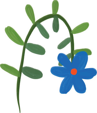 Hand Painted Floral Bloom Element Illustration