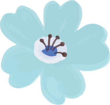 Hand Painted Floral Bloom Element Illustration