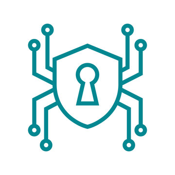 Cyber Security Shield Logo Design Illustration