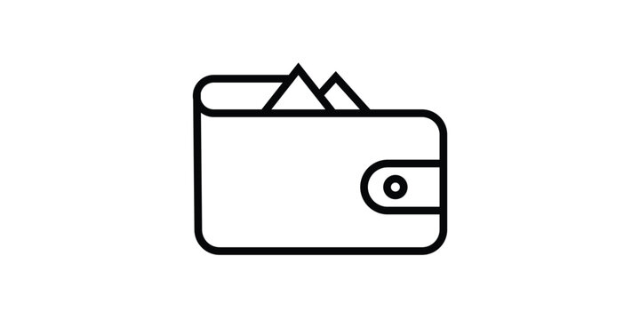 walet line icon isolated on white background