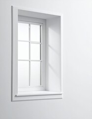 Obraz premium Minimalist total white window inside the room.
