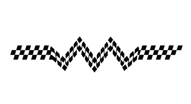 Checkered flag pattern in a zigzag wave shape