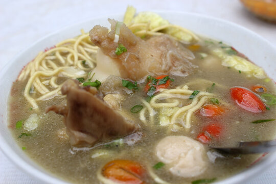 a bowl of mie so, indonesia traditional cuisine