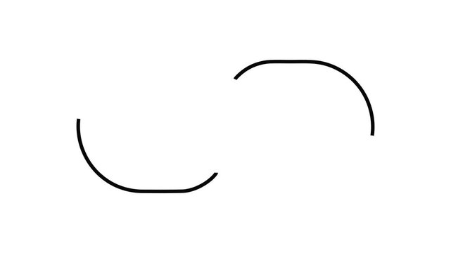 Black Chain Link Outline Icon Animation Line Drawing Reveal and Outro Repeated Cycle Loop - Transparent Background Alpha Channel Included