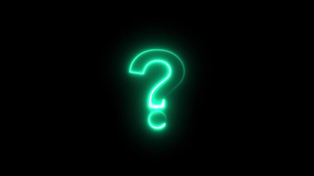 Neon glowing loop question mark icon