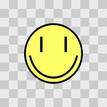 Yellow smiley icon. Emotion. Happy. On transparent background.