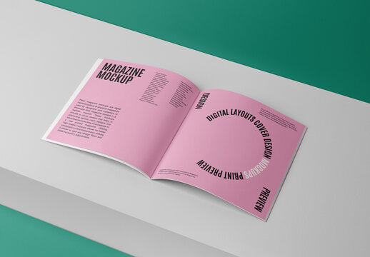 Open Square Magazine PSD Mockup