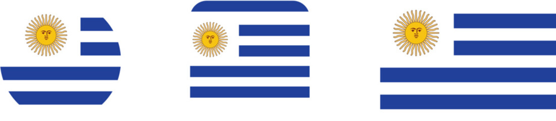 Fototapeta premium Uruguay flag variations and design elements