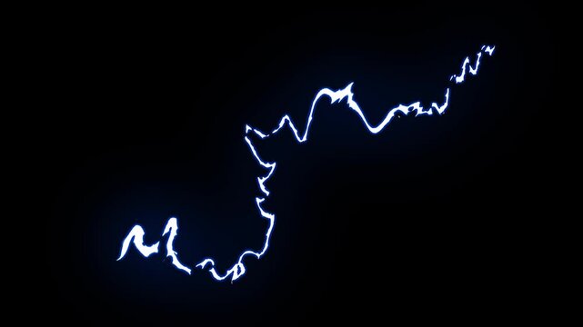 Abstract Lightning Bolt: A striking abstract representation of a lightning bolt against a stark black background, conveying raw power and energy.