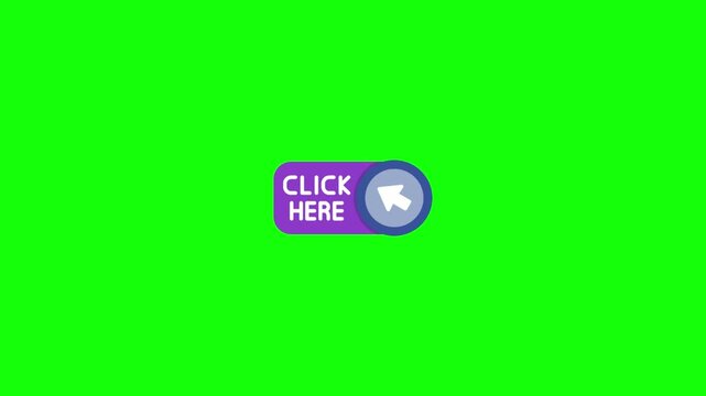 Click Here Button with Cursor Icon on Vibrant Green Background for Digital Interface