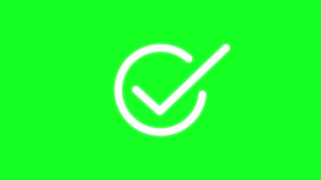 Chick mark animation on circle. tick mark symbol ok button animated on black background, with Motion graphics of road sign arrow