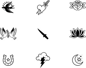 Obraz premium Collection of various weather and nature icons