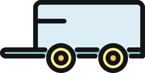 Fototapeta premium Trailer icon representing vehicle transportation and cargo shipping