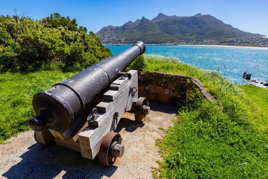 Cannon Artillery fortification on the mountain slopes of Cape Town, South Africa