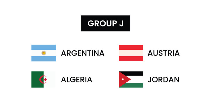 Group j country flags and names