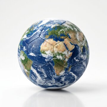 Creative Football Earth Globe Concept Sustainability &mdash; Soccer Ball World Map Illustration Commercial
