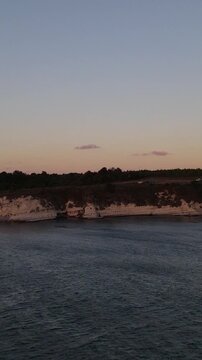 Aerial View Costline Sunset