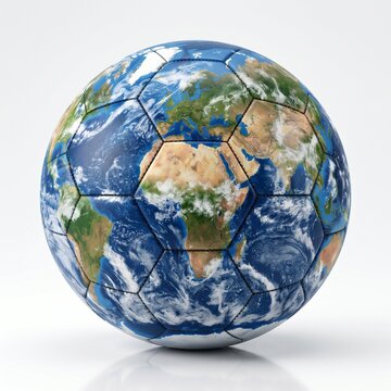 Creative Football Earth Globe Concept Sustainability &mdash; Soccer Ball World Map Illustration Commercial
